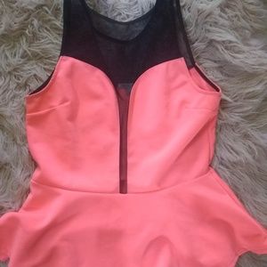 Cute Pink Charlotte Russe Peplum Top